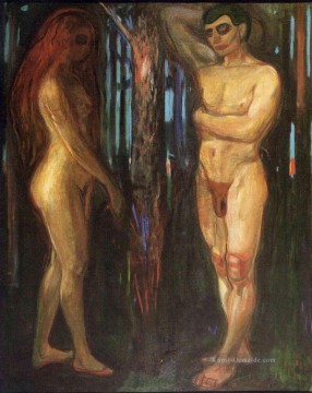 Abstraktions und Dekorations Werke - adam und eve 1918 Edvard Munch Expressionismus